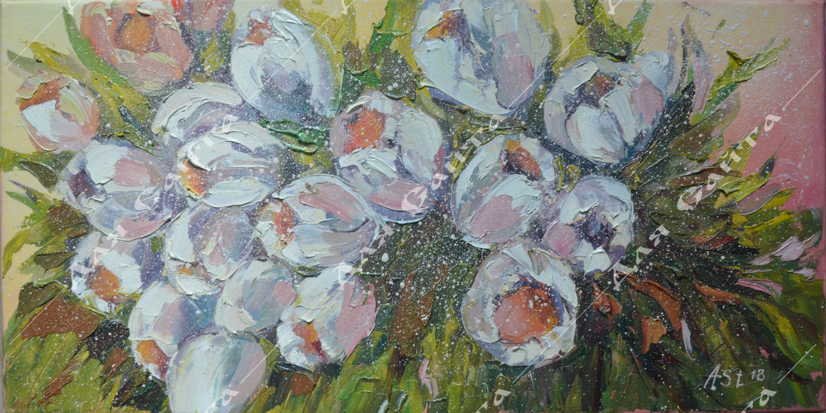 Картина Маслом на холсте купить - Тюльпаны Автор Стюнина А.В